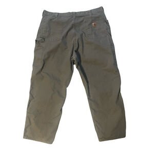 Carhartt Pants Mens 44x30 Brown B151 Canvas Dungaree Work Carpenter Hammer Loop